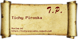 Tichy Piroska névjegykártya